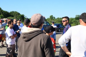 Crowd for race review